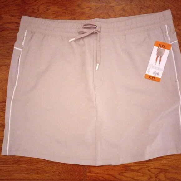 Ella Sport Women's Plus Size XXL Beige Built in Shorts Elastic Waist Skort NWT - Picture 4 of 4